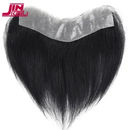 Patlama Jiniliili Sentetik Alne Hairline Toupees Erkekler Düz V Stil Saç Parçası Saç Uzatma Doğal Siyah Saç Bangs Saç parçası 230215