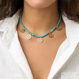 custom jewelry circle pendant necklace fashion jewelry crystal pendan jewelry necklaces designer diamond-encrusted collarbone chain short turquoise necklace