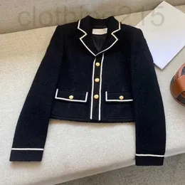 Designer de jaquetas femininas Xiaoxiangfeng New Wool Tweed Metal Button Suit Collar Casal Celebrity Temperament Top feminino YB BCES