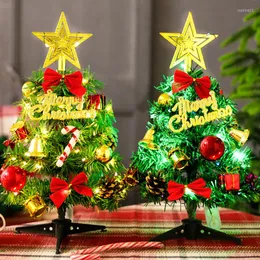 Рождественские украшения 30 см. Блестящий мини -искусственный дерево настольный настольный столик бессмертный год