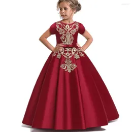 Dziewczyna sukienki 2023 Formalne dziewczyny na imprezę i ślub do kostki Księżniczka sukienka Satynowa suknia balowa szata Filla Mariage