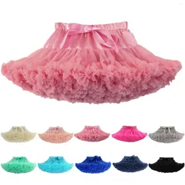 Kjolar kvinnors mesh tutu kjol solid fluffy tyll prinsess boll klänning barn balett party performance mode dance