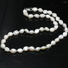 Kedjor Ly Fashion Party White Freshwater Odlat Natural Pearl Necklace Oregelbunden freeform 12-14mm pärlor smycken 18 tum B1431