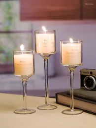 Ljushållare nordiska 3 st glashållare europeiska födelsedag ljusstake bougeoir en verre bröllop mariage hem dekoration