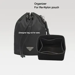 화장품 가방 사용자 정의 삽입 버킷 라이너 프라드 리 닐 론 파우치를위한 가방 주최자