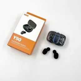 Y90 LED أذن أذن ضوضاء إلغاء سماعة رأس الشحن اللاسلكي LED Gaming TWS Mini Bluetooth سماعات