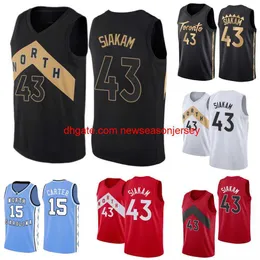 Maillots de basket-ball 2022 cousus sur mesure Vince Carter Maillot Pascal Siakam Youth Tracy Mcgrady Sxl Brown