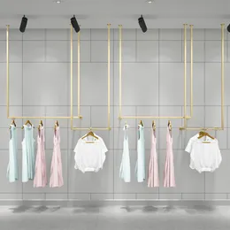 Hooks Rails Golden Clothing Store Display Rack Piso Double Shop Feminina High Gabinet Shelf260U