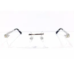 Herren Brillen Brillengestelle Rechteckig Silber Transparent Optische Brillengestelle Brillen Sonnenbrillen Designer mit Box