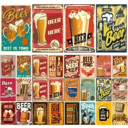 Alcool Birra Retro Targa in metallo Divertente Poster Targa in metallo Vintage Wall Art Plate Bar Pub Club Man Cave Pittura decorativa in ferro 20cmx30cm Woo