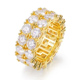 Allergic Free 925 Sterling Silver Bling VVS Moissanite Diamond Ring For Men Women Fashion Jewelry Gift Size 6-12