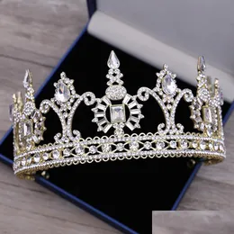 Kopfschmuck Luxus Silber Gold Kristalle Kronen Shinning Perlen Braut Tiaras Strass Kopfstücke Stirnband Haarschmuck P Dhmbd