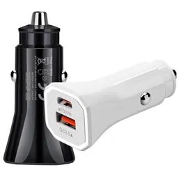 Fast Car Chargers QC3.0 PD Adapter for iPhone 14 pro max 13 12 Samsung S23 Ultra S22 S21 Note 20 mini quick car chargers