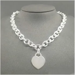 قلادة قلادة S925 Sterling Sier Netlace for Women Classic Heartsed Chair Chain Jewelment Jewelry Q0603 Drop Delivery Pend D2535