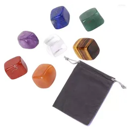 Estatuetas decorativas 7 cores/conjunto de ioga energia Chakra Chakra Reiki Cristais de cura polidos Pedras individuais