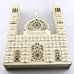 Eid Mubarak Countdown -Kalender Diy Ramadan Ornamente Holzschubladen Party Dekor 210610264l