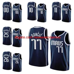 Stitch Custom Basketball Jerseys Luka Doncic Christian Wood Tim Hardaway Jr. Spencer Dinwiddie 2022-23 Sezon Men Men Men Jersey