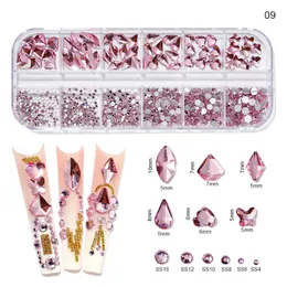 ديكورات فن الأظافر 12Grideach1shape Crystal Ainkredfor Sclothhairglass Gem Supply P40619 230214