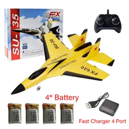 Electric/RC Aircraft SU 35 FX 620 Foam Glider Fighter Flying Toy for Kids Children Remote Control Airplane Avion RC Plane Aircraft SU35 230214