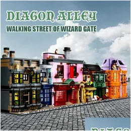Blocks Movie Game Block Diagon Alley 5544Pcs Diagonal Street Model Building Brick Toys Kids Birthday Gift Set Compatible 75978 Drop Dhdbt
