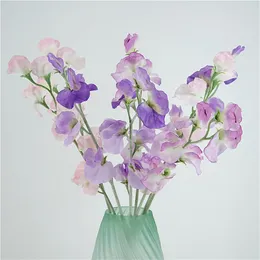 Dekorative Blumen, 63 cm, Glyzinienzweig, Erbsenblüte, für Hochzeitsfeier, Dekoration, weiße künstliche Blume, Indie-Raum-Wanddekoration, Girlande
