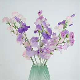 Dekorativa blommor 63 cm Wisteria Branch Pea Blossom för bröllopsfest dekoration Vit konstgjord blomma indie rum väggdekor girland