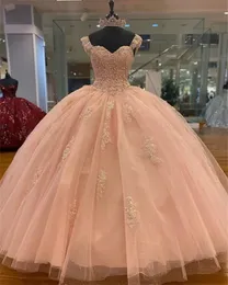 Quinceanera elbiseler prenses sevgilim pullu pulluklar ile kristal yatak dantel up tül tatlı 16 debutante parti doğum günü vestidos de 15 anos 08