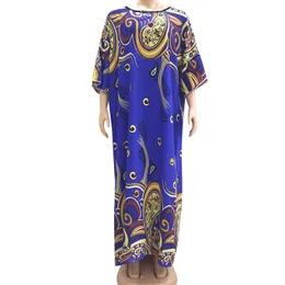 Roupas étnicas Vestidos africanos de alta qualidade para mulheres Dashiki Long Maxi Dress Ruffle Halve Sleeve O-Gobes Requintado Roupos de Ladies SC SC