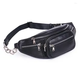 Waist Bags High Quality Fashion PU Chain Bag Bananka Travel Leisure Fanny Pack Men And Women Walking Mountaineering Belly Band