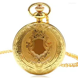 Taschenuhren Goldene Große Glocke Design Quarzuhr Für Männer Frauen Antike Coole Anhänger Mit Halskette Kette Geschenke Kinder Reloj