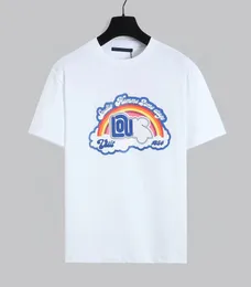 2023 Frühling und Sommer neues hochwertiges Baumwolldruck-Kurzarm-Rundhals-Panel-T-Shirt EU-Größe Farbe schwarz weiß Designer-T-Shirt Mode