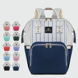 대용량 패션 스트라이프 엄마 가방 출산 기저귀 기저귀 가방 베이비 케어 여성 가방을위한 배낭 간호 가방 여행