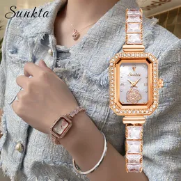 Zegarstka Lige Brand Sunkta Watche Watches Sapphire Top Luksusowy zegarek Kobieta Kwarc Wodoodporne damskie damskie damskie zegarki Dziewczęce Zegar 230215