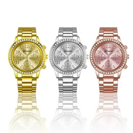 Orologi da polso Donna Temperamento elegante Moda Donna Quadrante con diamanti Orologio da polso in acciaio inossidabile per il tempo libero Orologio da polso al quarzo di qualità casual