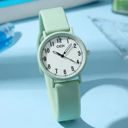 Armbandsur gedi mode 32mm luminös silikon klocka för kvinnor män pojkar flickor barn skola elever hudvänlig vattentät drop 230215
