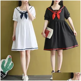 Clothing Sets Navy Style Dress Sailor Suit Japanese And Korean Version 2022 College Female Student Summer Loose Plus Sizeclothing Dr Dhwsb