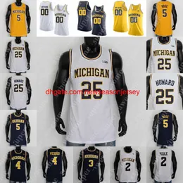 Michigan Wolverines Basketball Jersey Hunter Dickinson Terrance Williams II 2 Bufkin Jaelin Llewellyn Joey Baker Juwan Howard Chris Webber