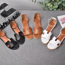 Designer H Women Santorini Sandals Genuine sheepskin Fashion High Heel Classic Legend Sandal Casual Flat Wedge Heel Shoe