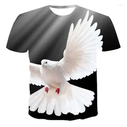 Men's T-skjortor 2023 Män och kvinnor 3D-tryckning av den senaste Animal Pigeon-serien Fashion Casual Sports T-shirt XS-5XL