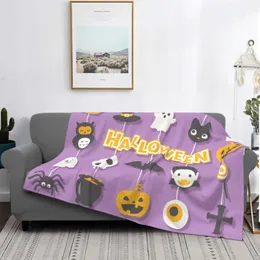 Decken Halloween Niedliche Charakter-Fleecedecke für Couchbett, superweiche, gemütliche Plüsch-Mikrofaser, flauschige, leichte, warme Tagesdecke