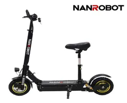 NANROBOT 10INCH 1000W 48V Мощный моторный мотор взрослый свет Складывание мощное электрическое скутер D3 Максимальная скорость 28 MPH1639694