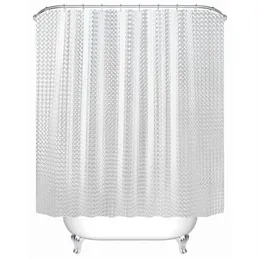 플라스틱 PEVA 3D 방수 샤워 커튼 투명한 흰색 맑은 욕실 커튼 고급 욕조 커튼 12pcs hooks276w