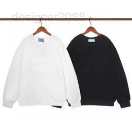 Erkek Hoodies Sweatshirts Tasarımcı Marka P Bahar ve Sonbahar Stereo Yama Çantası Gevşek Pamuk Yazı Günlük Gençlik Beyaz M-XXXL A8ML