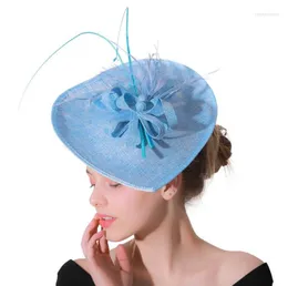 Cabeças de cabeceira de chapéu de banquete de rede de penas de penas de penas de cabelo acessórios de cabelo chapéus para festas fascinador muitas cores