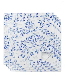 Bord servettblå abstrakt bladstruktur set bröllop bankettduk mjuka te handdukar middag näsduk
