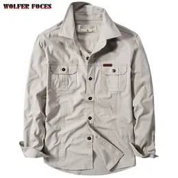 Mens Casual Shirts For Men Oversized Clothing Long Sleeve Cotton Shirt Spring Oxford Male Military Cardigan Fashion Blouse 230214