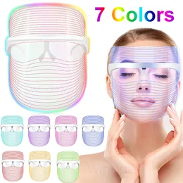 Yüz Masajı 7 Renk LED Işık Terapi Maskesi P Yaşlanma Karşıtı Kırışıklık Anti Kırışıklık Kablosuz Cilt Bakımı Beatuy Cihazları 230214