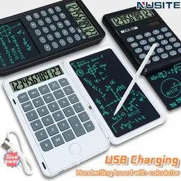 Calculators 6 Inch Calculator USB LCD Writing Tablet Portable Rechargeable Drawing Board Office Handwriting Notebook For School And Working 230215