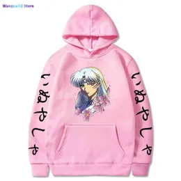 Felpe con cappuccio da uomo Felpe con cappuccio Inuyasha Sesshomaru Donna Streetwear Harajuku Cool con cappuccio unisex Felpa con cappuccio anime giapponese 021523H