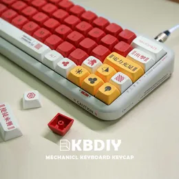 Клавиатуры KBDIY EVA 2 138 CAPS CAPS XDA Профиль PBT Клюки клавиши Backlit Retro Anime Keycap для механической игры клавиатуры 61 Custom GK61 SET T230215